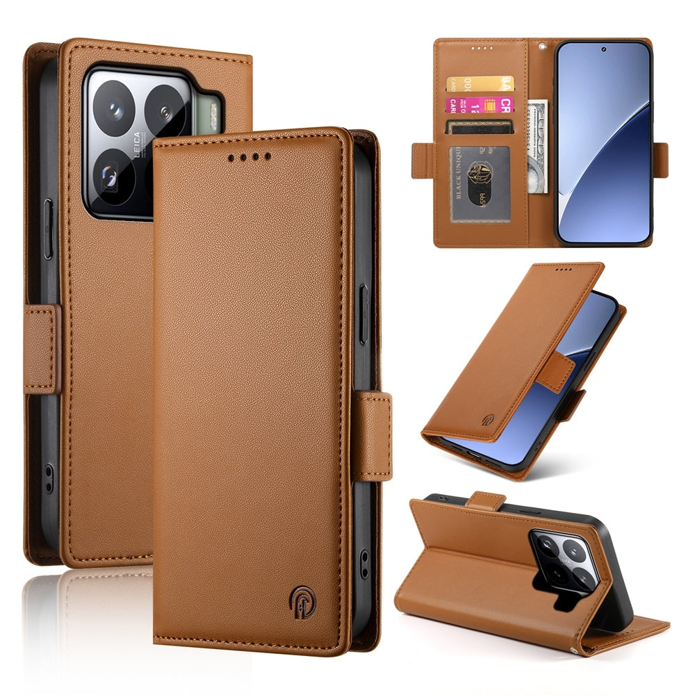 Xiaomi 15 Pro Wallet Case - Luxury Magnetic PU Leather Flip Cover with Card Slots, Stand & Shockproof Protection