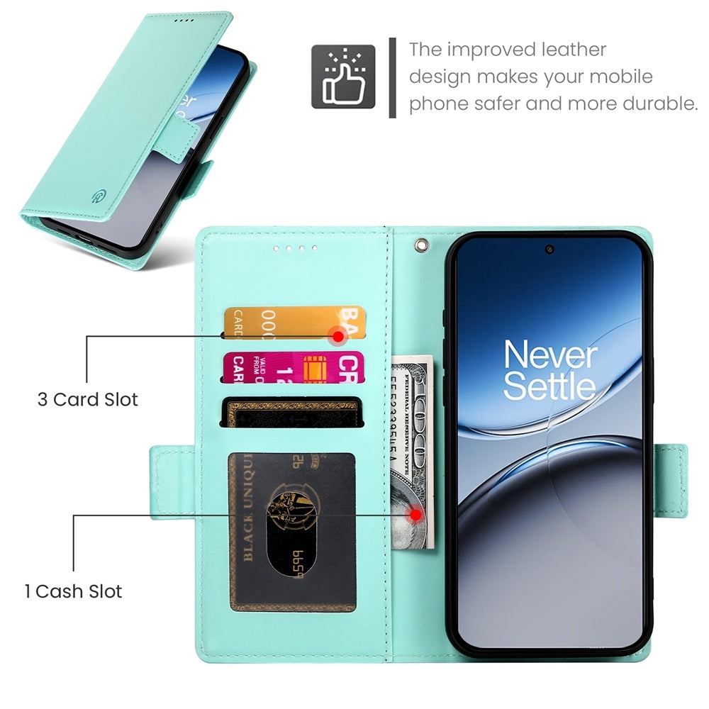 OnePlus Nord 4 5G Wallet Case - Luxury Magnetic PU Leather Flip Cover with Card Slots, Stand & Shockproof Protection